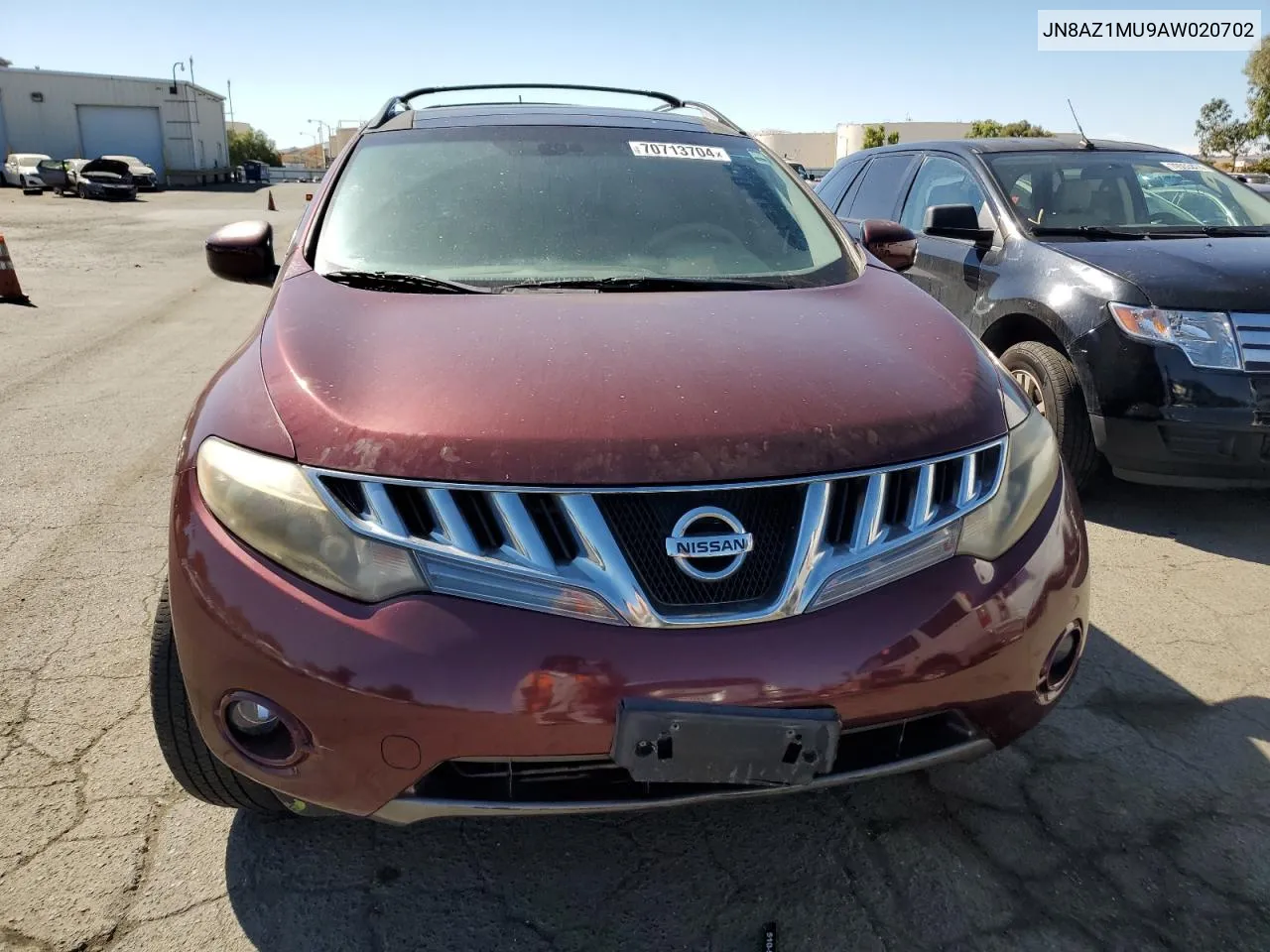 2010 Nissan Murano S VIN: JN8AZ1MU9AW020702 Lot: 70713704