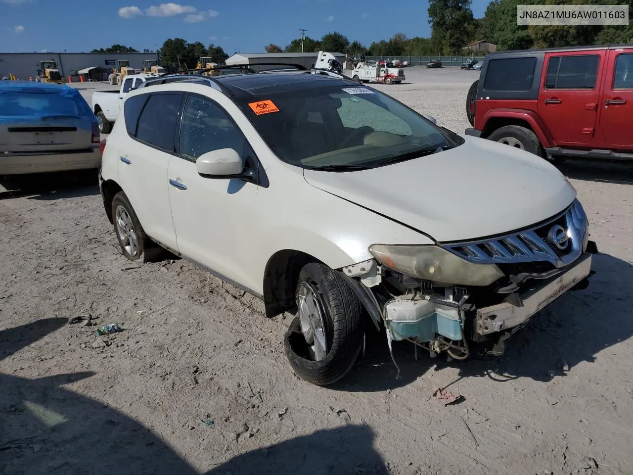 2010 Nissan Murano S VIN: JN8AZ1MU6AW011603 Lot: 71615624