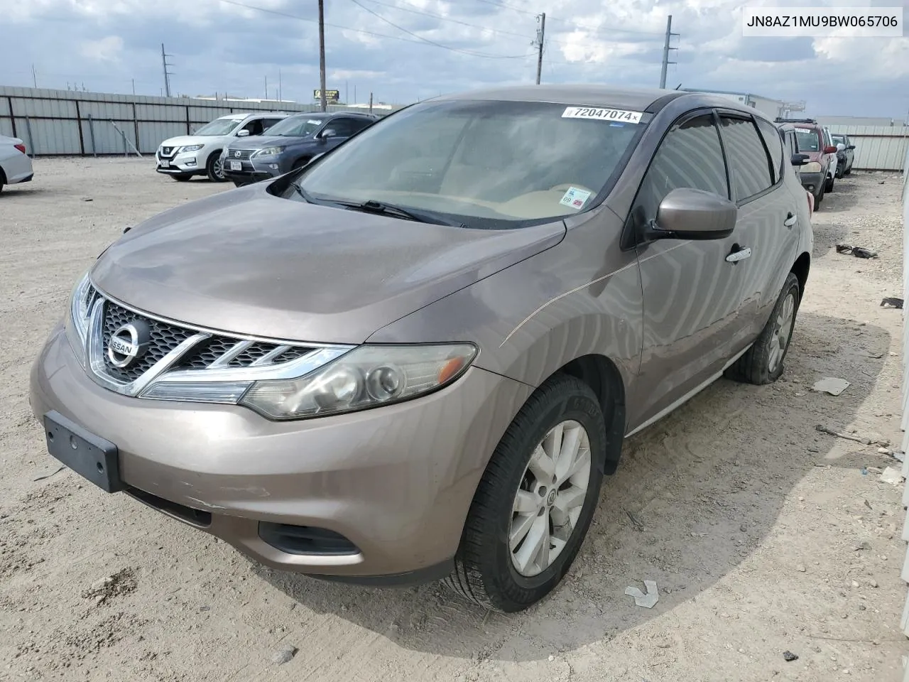 2011 Nissan Murano S VIN: JN8AZ1MU9BW065706 Lot: 72047074