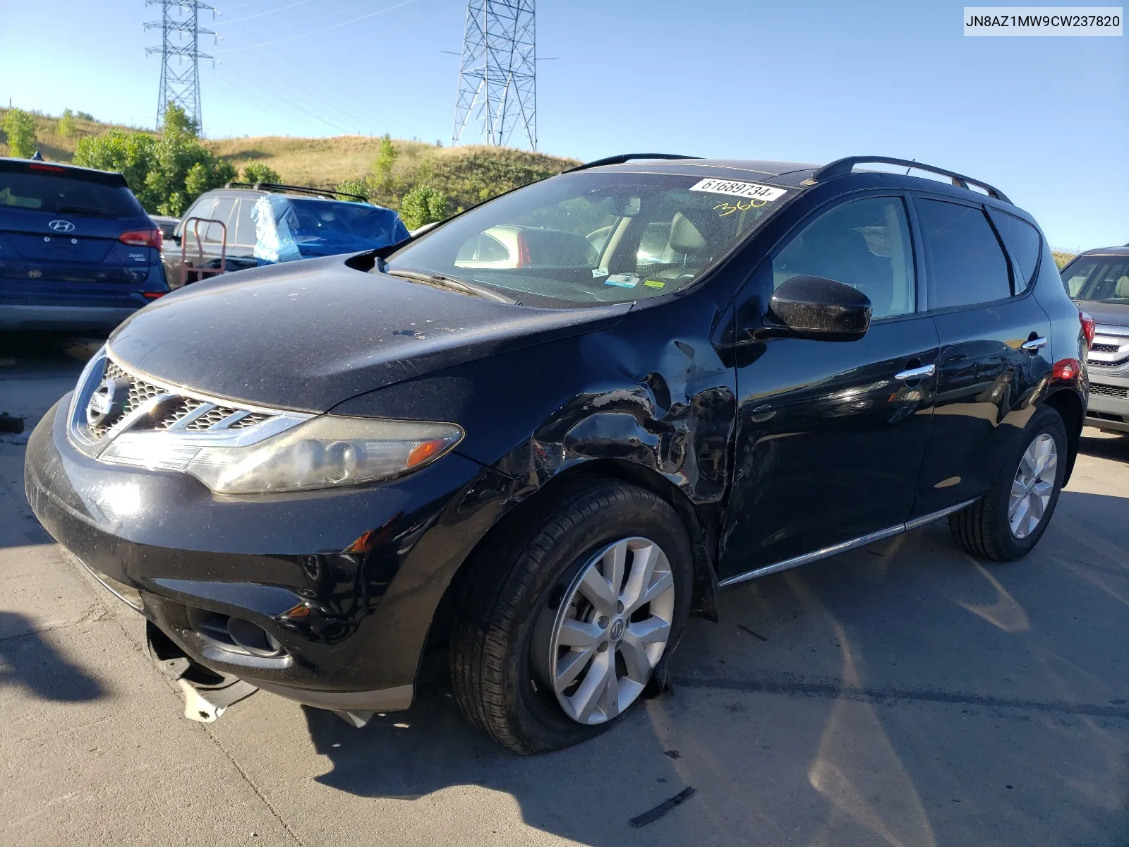 2012 Nissan Murano S VIN: JN8AZ1MW9CW237820 Lot: 61689734