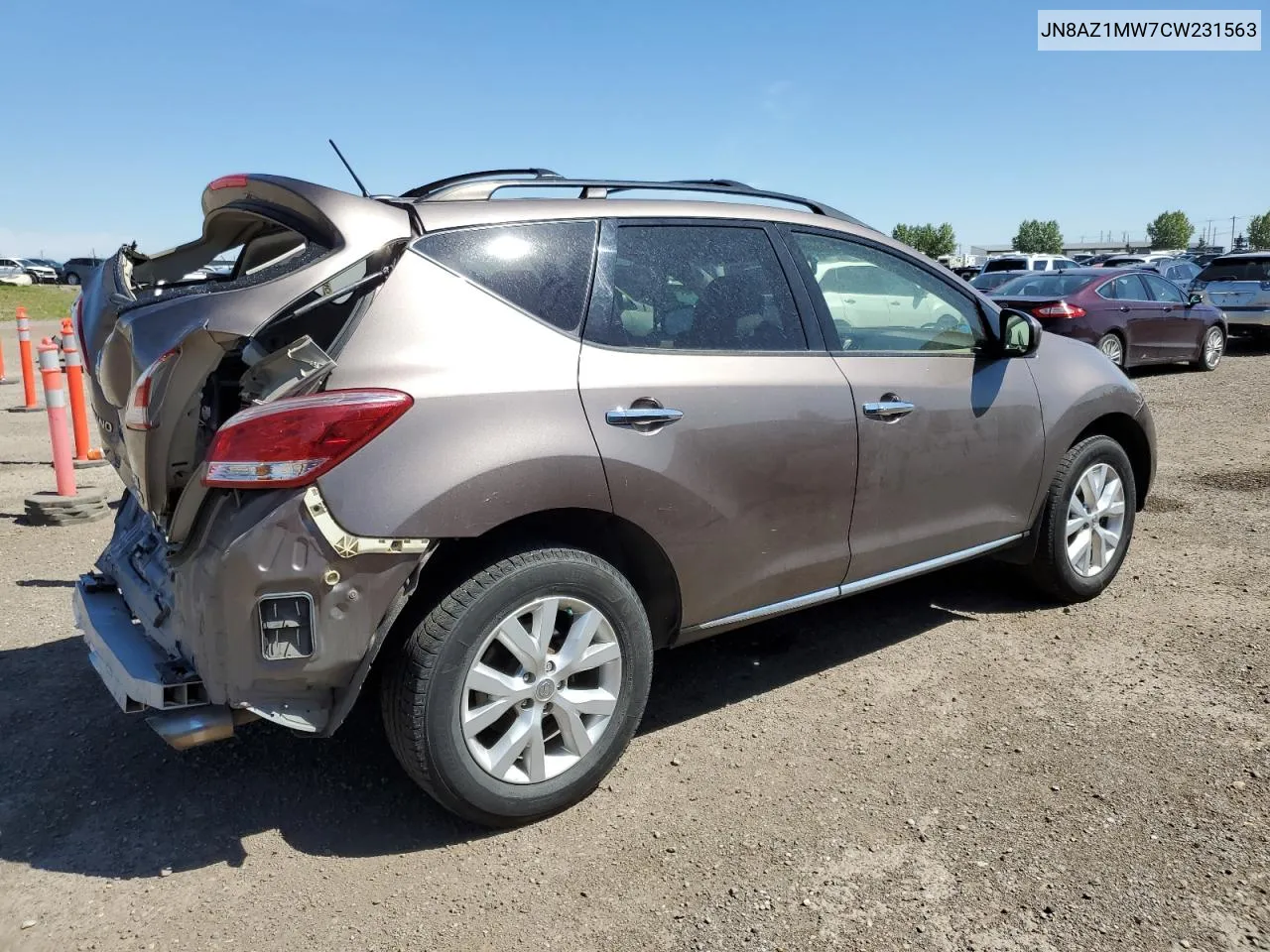 2012 Nissan Murano S VIN: JN8AZ1MW7CW231563 Lot: 63666343