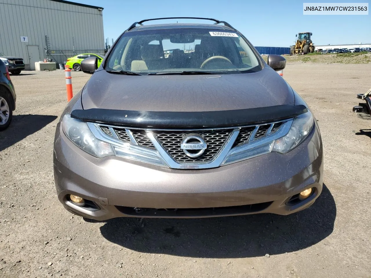 2012 Nissan Murano S VIN: JN8AZ1MW7CW231563 Lot: 63666343