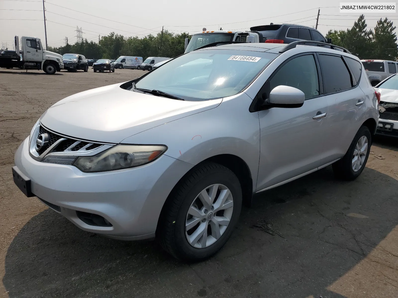 2012 Nissan Murano S VIN: JN8AZ1MW4CW221802 Lot: 64166454