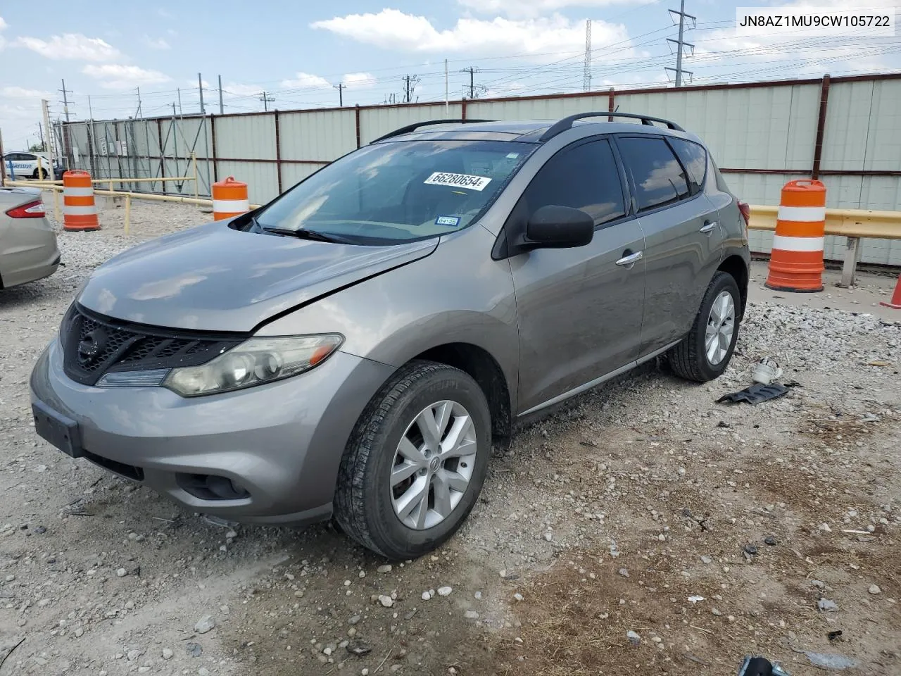 2012 Nissan Murano S VIN: JN8AZ1MU9CW105722 Lot: 66280654