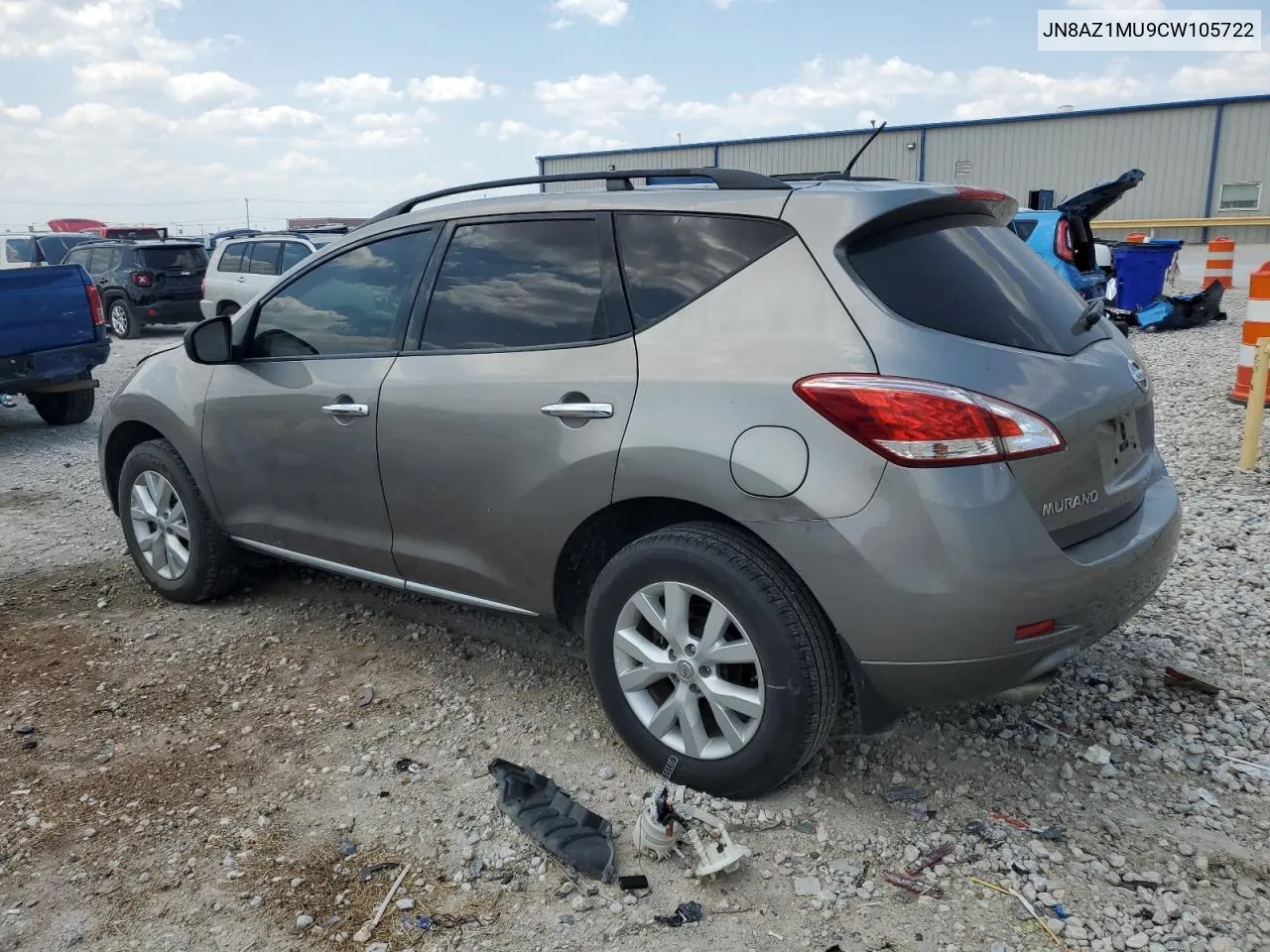 2012 Nissan Murano S VIN: JN8AZ1MU9CW105722 Lot: 66280654