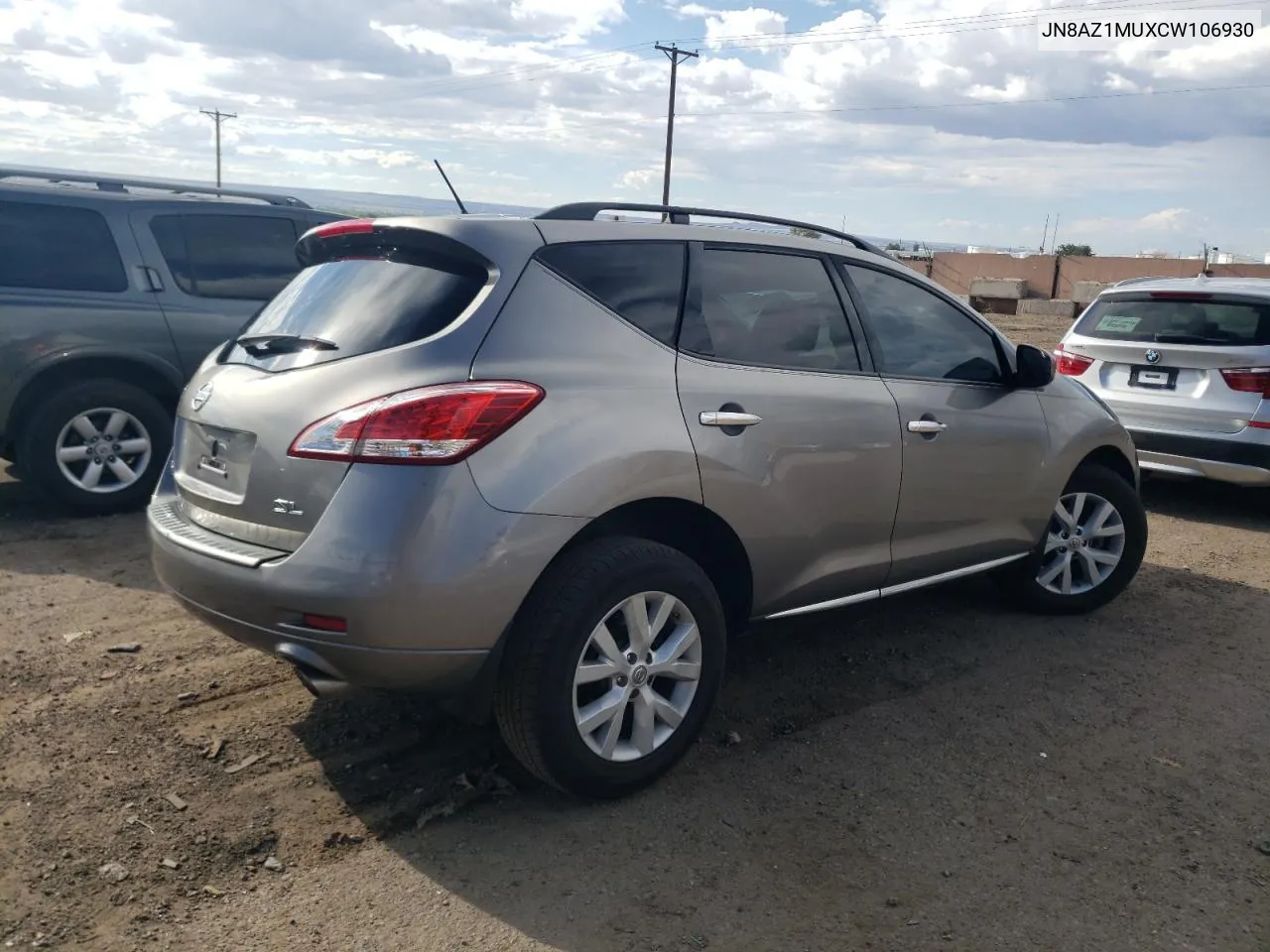 JN8AZ1MUXCW106930 2012 Nissan Murano S