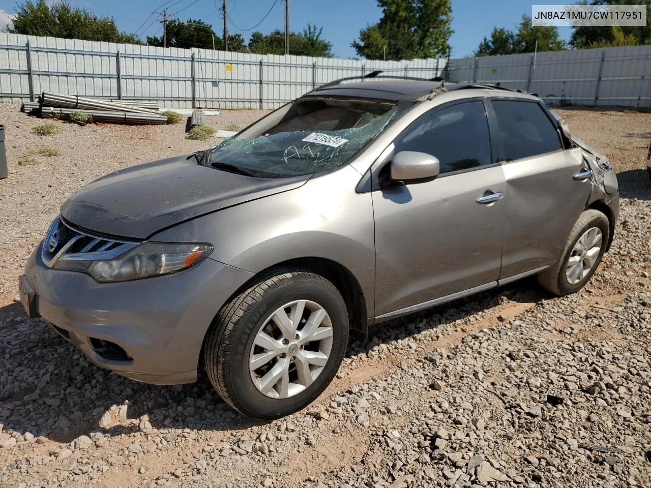 2012 Nissan Murano S VIN: JN8AZ1MU7CW117951 Lot: 71219524