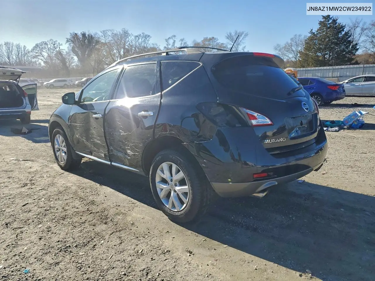 JN8AZ1MW2CW234922 2012 Nissan Murano S
