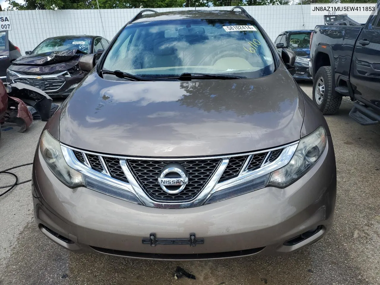 2014 Nissan Murano S VIN: JN8AZ1MU5EW411853 Lot: 58102414