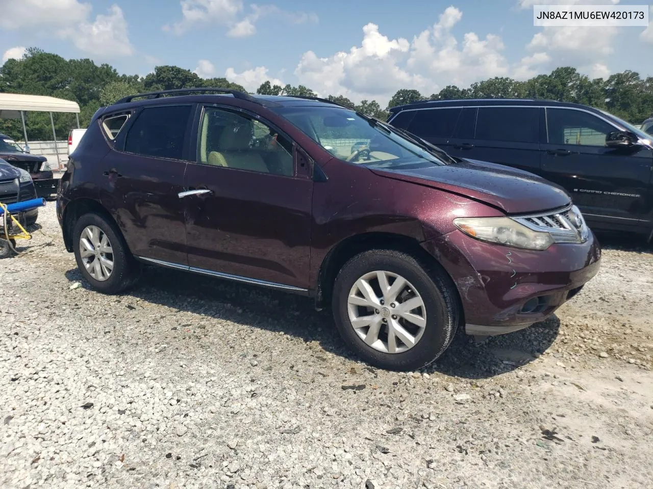 2014 Nissan Murano S VIN: JN8AZ1MU6EW420173 Lot: 65014914