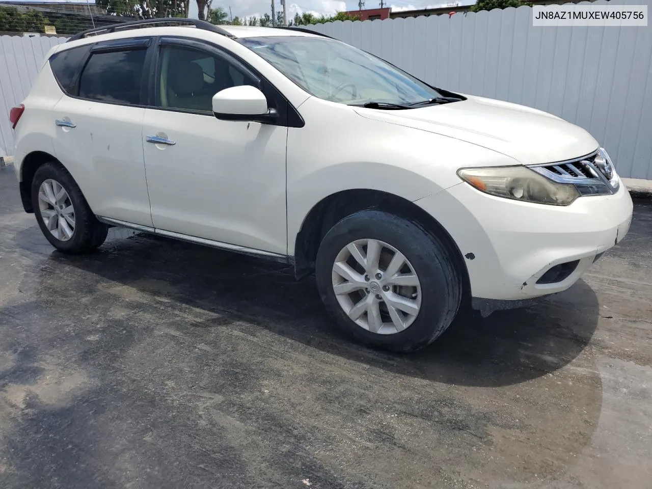 2014 Nissan Murano S VIN: JN8AZ1MUXEW405756 Lot: 65814694