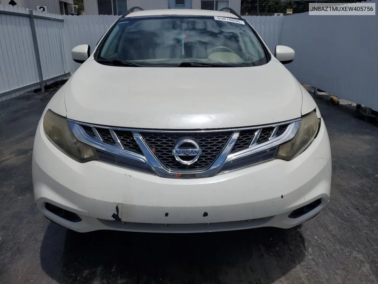 2014 Nissan Murano S VIN: JN8AZ1MUXEW405756 Lot: 65814694