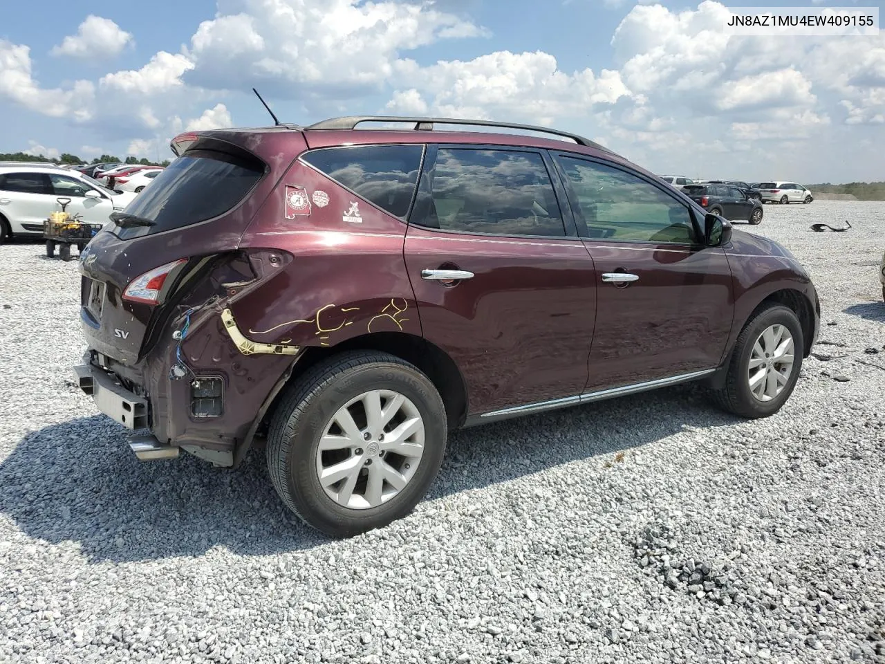 2014 Nissan Murano S VIN: JN8AZ1MU4EW409155 Lot: 66607754