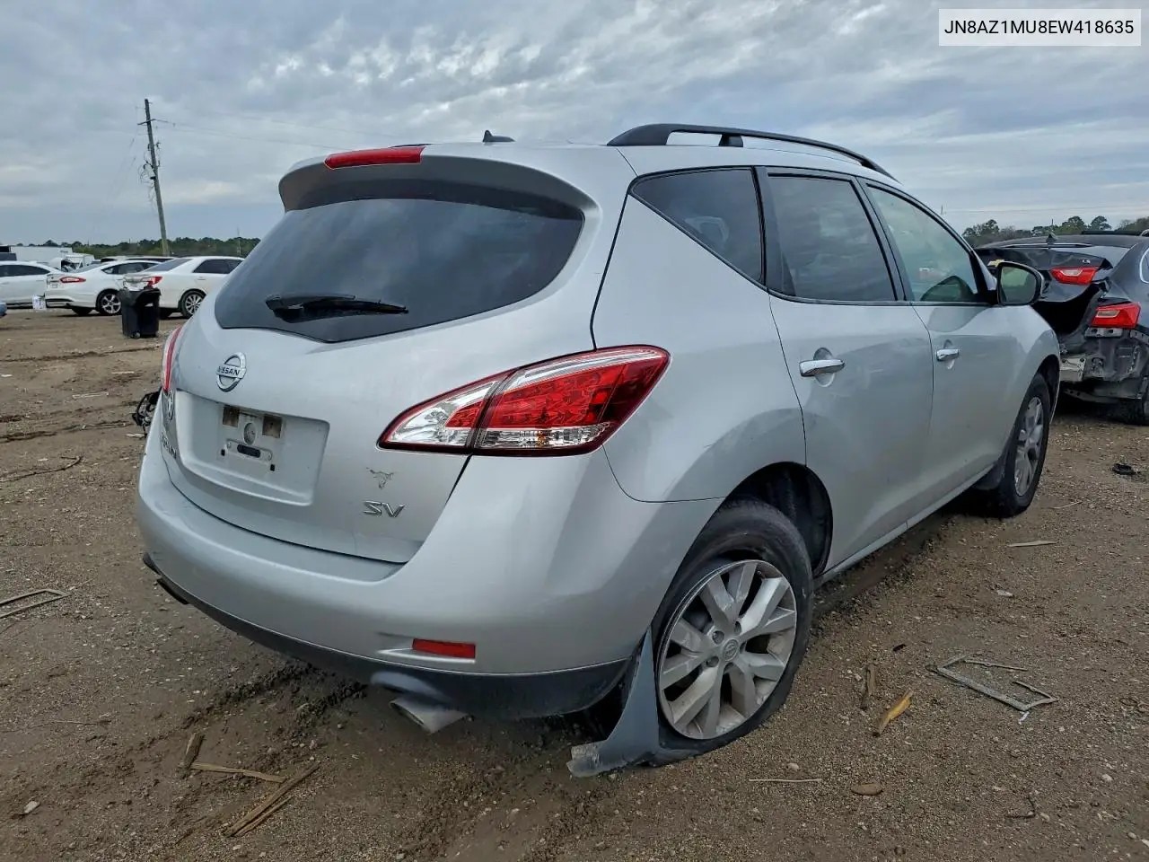 JN8AZ1MU8EW418635 2014 Nissan Murano S