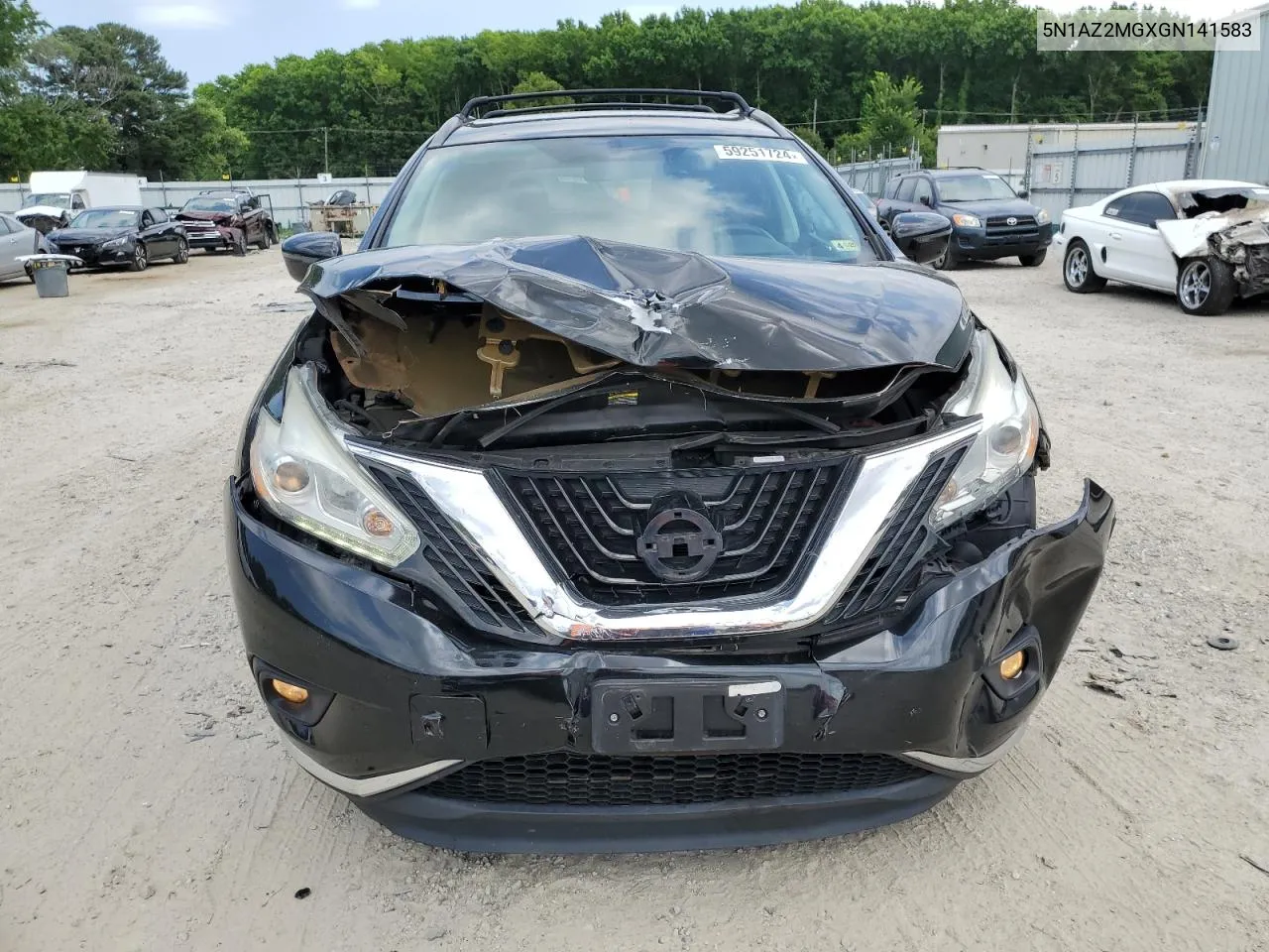 2016 Nissan Murano S VIN: 5N1AZ2MGXGN141583 Lot: 59251724