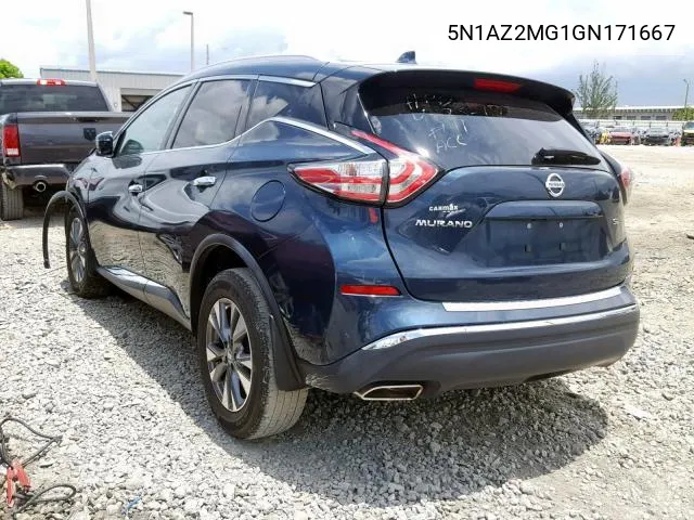 2016 Nissan Murano S VIN: 5N1AZ2MG1GN171667 Lot: 65133194