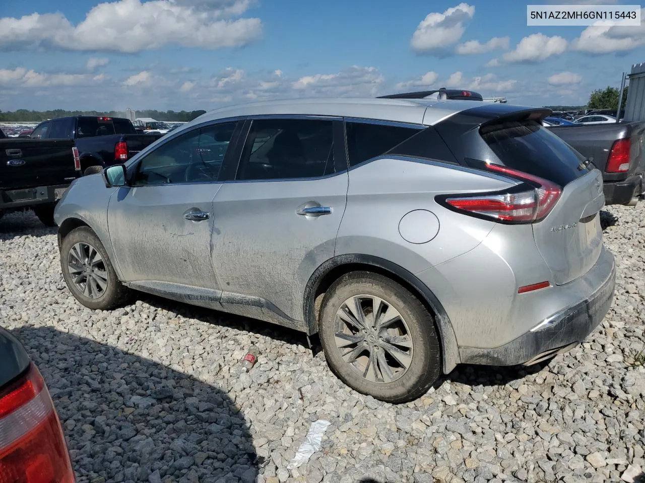 5N1AZ2MH6GN115443 2016 Nissan Murano S