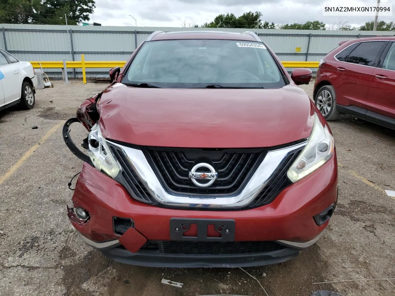 2016 Nissan Murano S VIN: 5N1AZ2MHXGN170994 Lot: 69954354