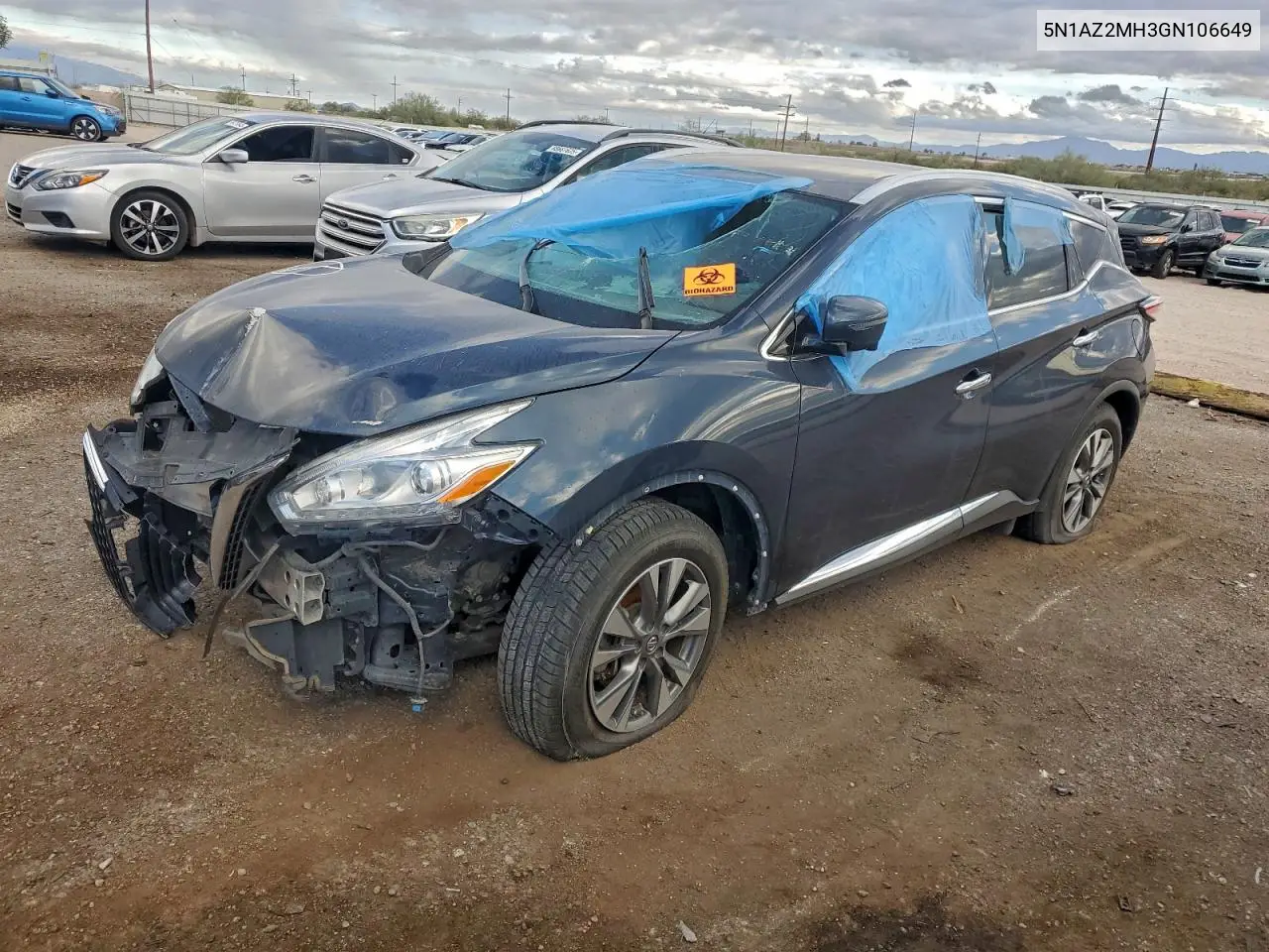 5N1AZ2MH3GN106649 2016 Nissan Murano S
