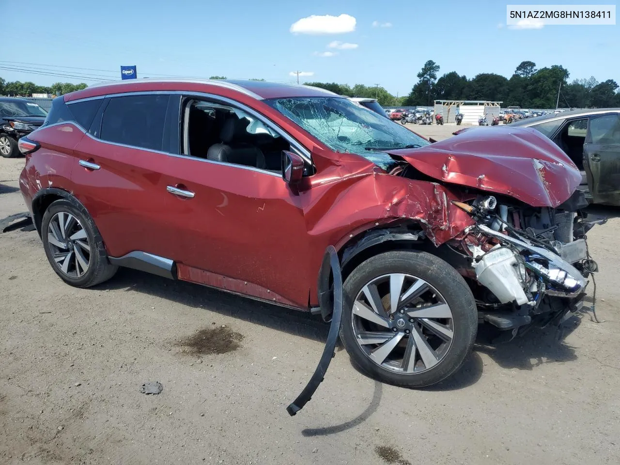 2017 Nissan Murano S VIN: 5N1AZ2MG8HN138411 Lot: 60105994