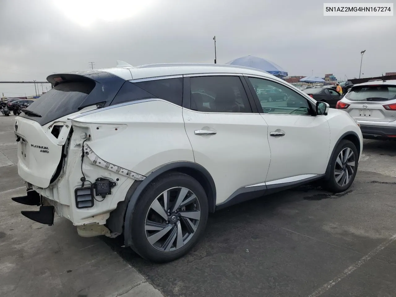 2017 Nissan Murano S VIN: 5N1AZ2MG4HN167274 Lot: 68988624