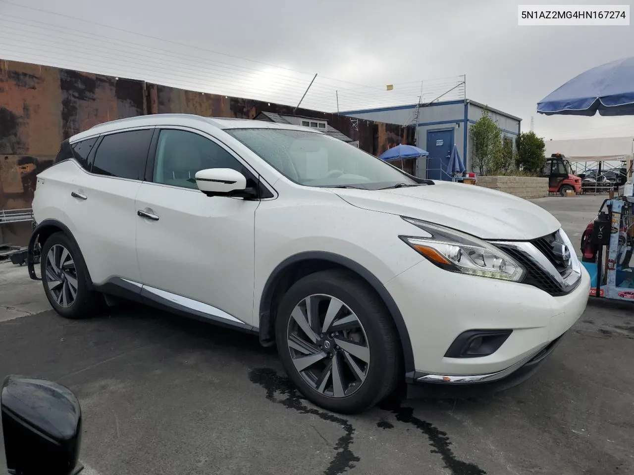 2017 Nissan Murano S VIN: 5N1AZ2MG4HN167274 Lot: 68988624