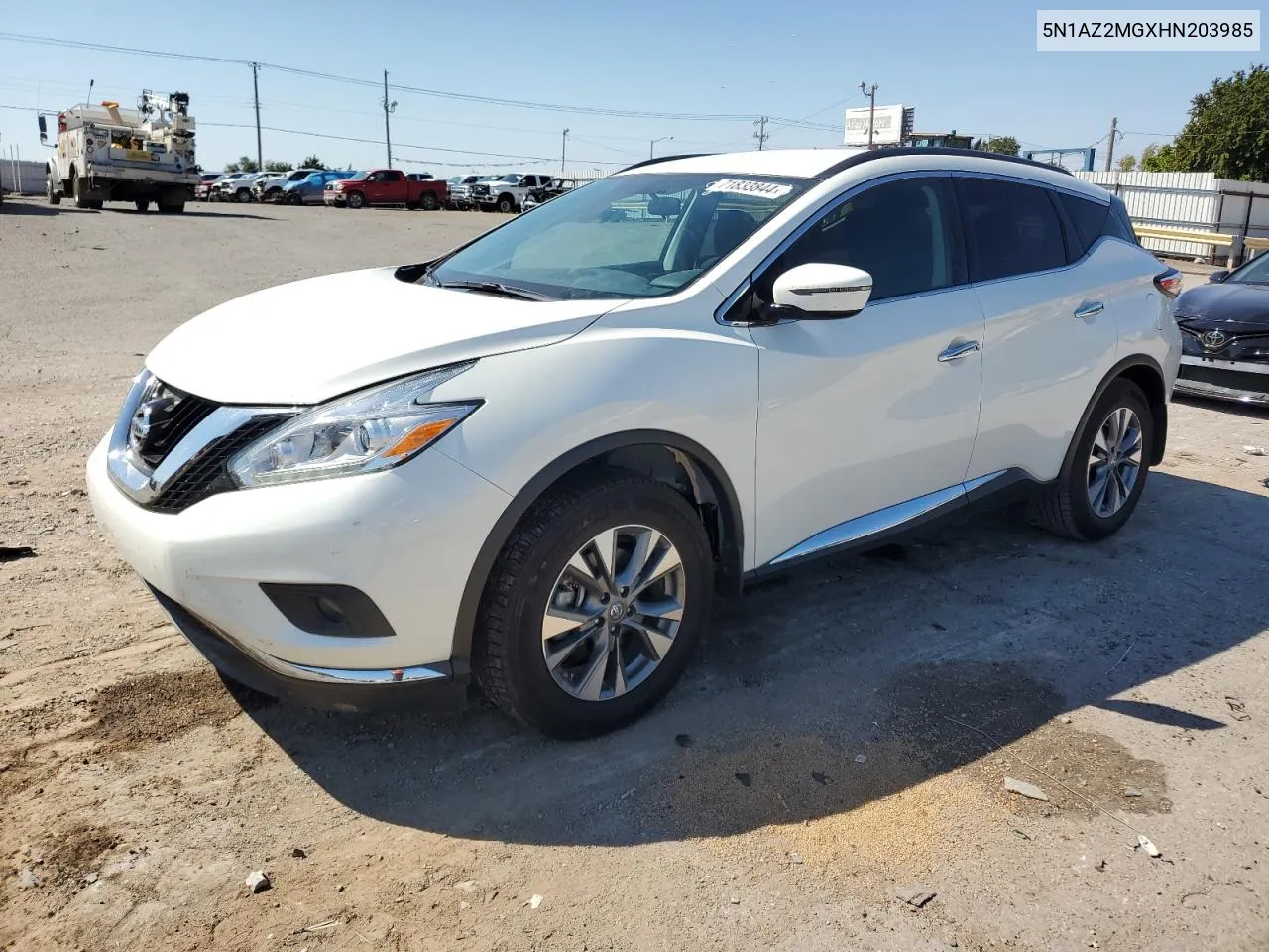 2017 Nissan Murano S VIN: 5N1AZ2MGXHN203985 Lot: 71833844