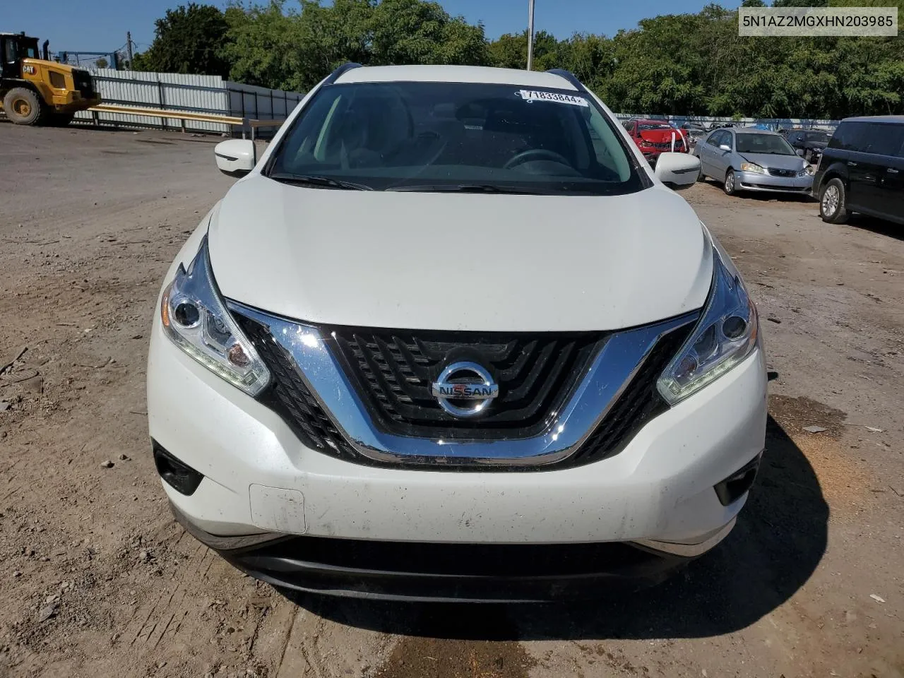 2017 Nissan Murano S VIN: 5N1AZ2MGXHN203985 Lot: 71833844