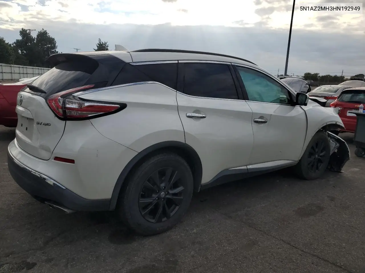 5N1AZ2MH3HN192949 2017 Nissan Murano S