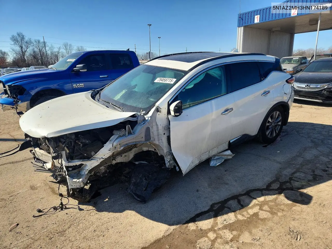 5N1AZ2MH3HN174189 2017 Nissan Murano S