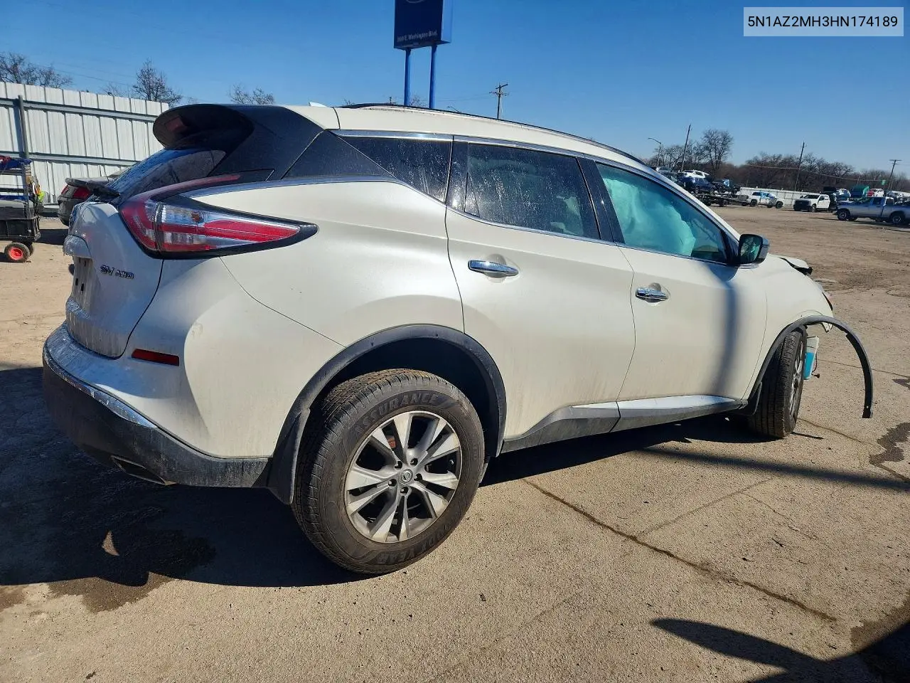 5N1AZ2MH3HN174189 2017 Nissan Murano S