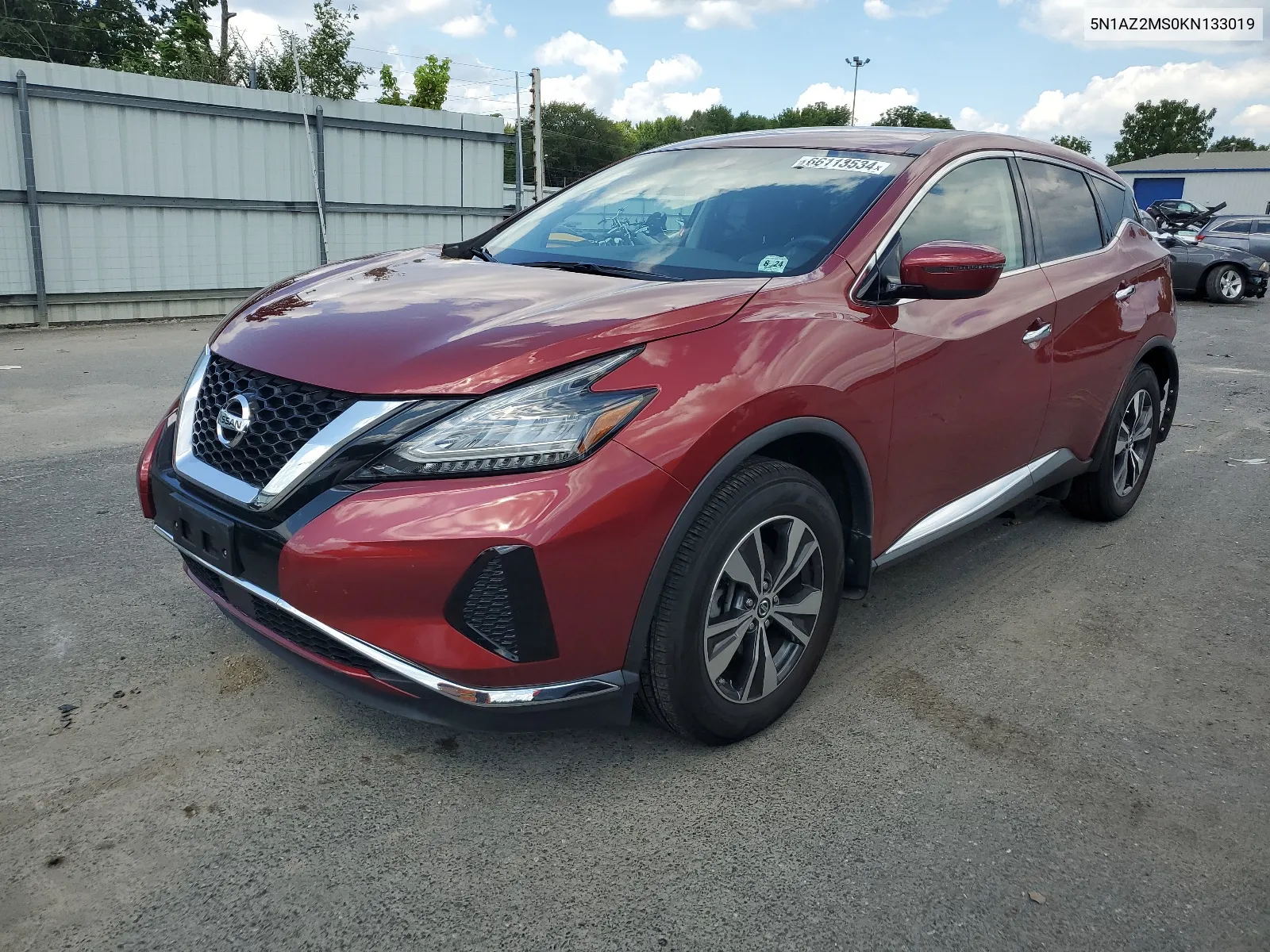 2019 Nissan Murano S VIN: 5N1AZ2MS0KN133019 Lot: 66113534