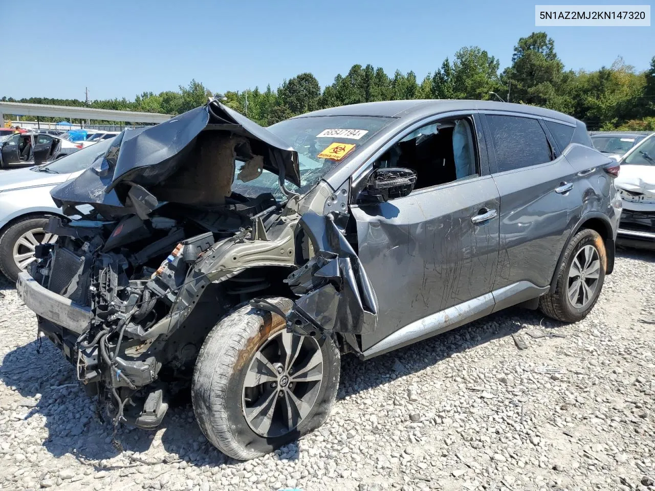 2019 Nissan Murano S VIN: 5N1AZ2MJ2KN147320 Lot: 68547194