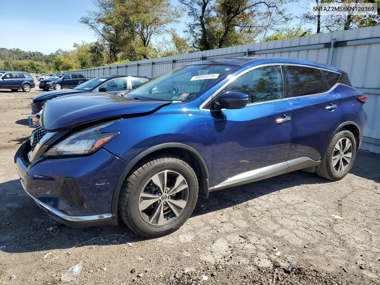 2019 Nissan Murano S VIN: 5N1AZ2MS6KN120369 Lot: 70044414