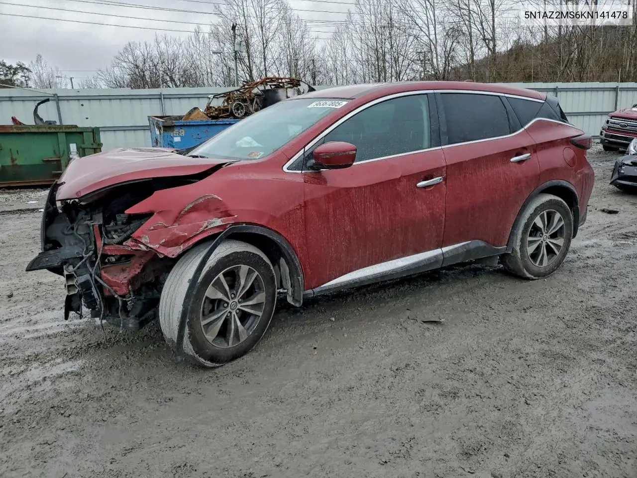 5N1AZ2MS6KN141478 2019 Nissan Murano S