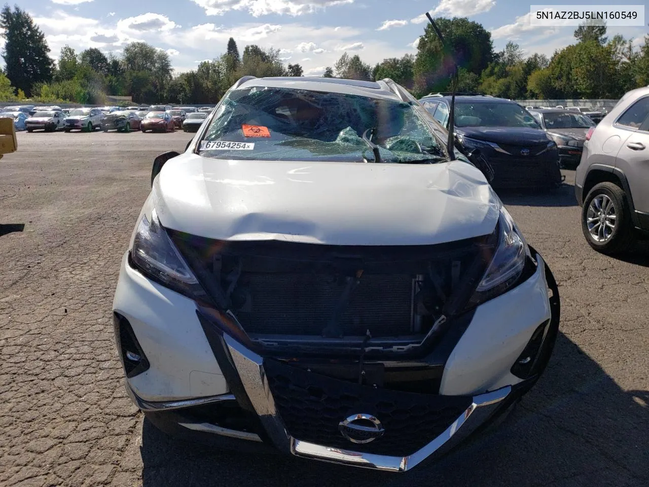 2020 Nissan Murano Sv VIN: 5N1AZ2BJ5LN160549 Lot: 67954254