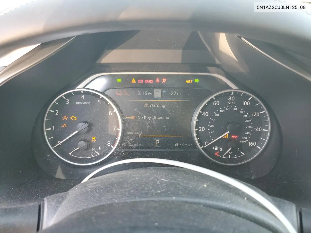 5N1AZ2CJ0LN125108 2020 Nissan Murano Sl