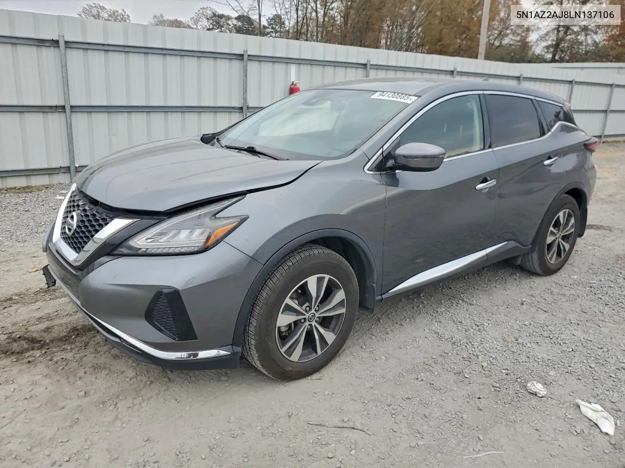 5N1AZ2AJ8LN137106 2020 Nissan Murano S