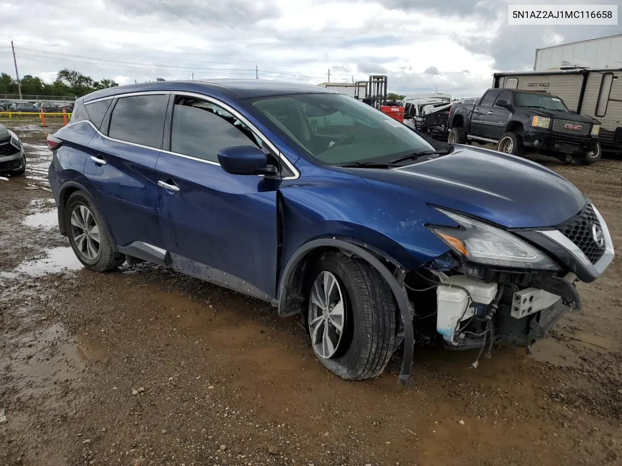 5N1AZ2AJ1MC116658 2021 Nissan Murano S