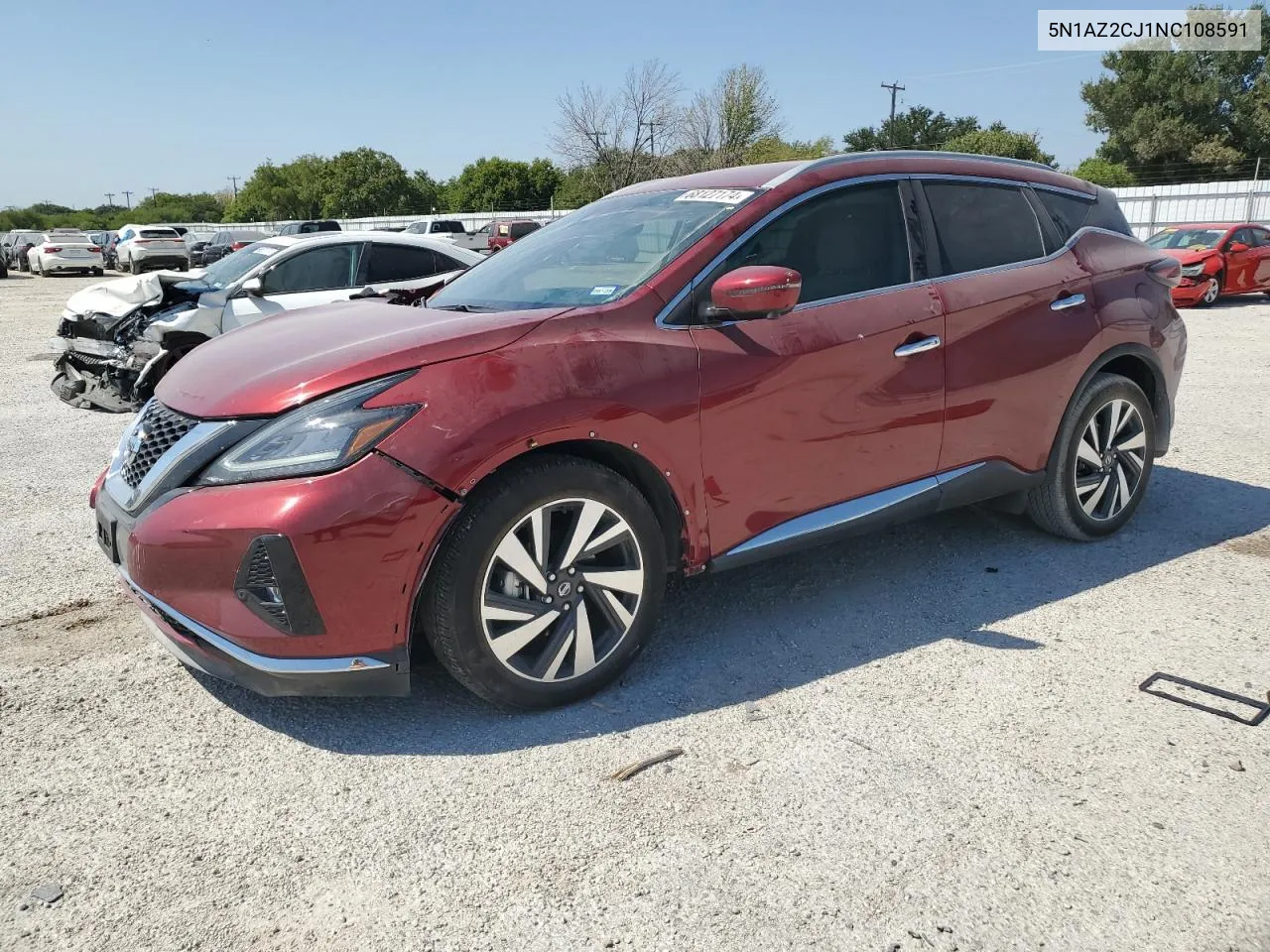 2022 Nissan Murano Sl VIN: 5N1AZ2CJ1NC108591 Lot: 68127174