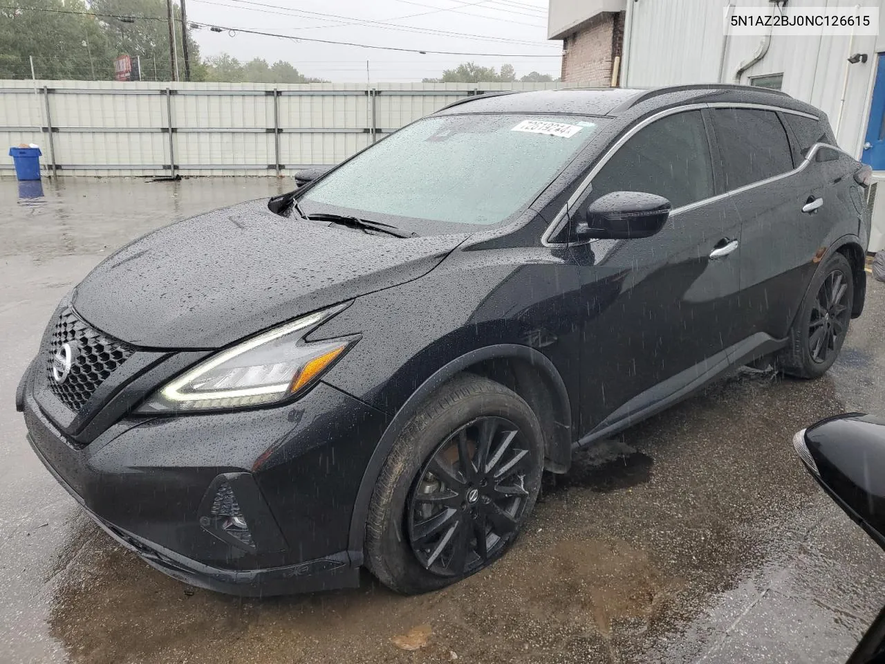 2022 Nissan Murano Sv VIN: 5N1AZ2BJ0NC126615 Lot: 72619244