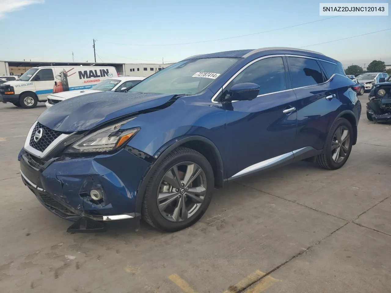 2022 Nissan Murano Platinum VIN: 5N1AZ2DJ3NC120143 Lot: 72787414