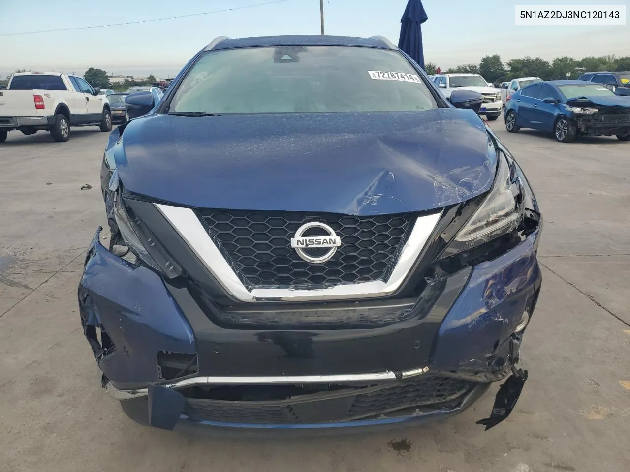 2022 Nissan Murano Platinum VIN: 5N1AZ2DJ3NC120143 Lot: 72787414