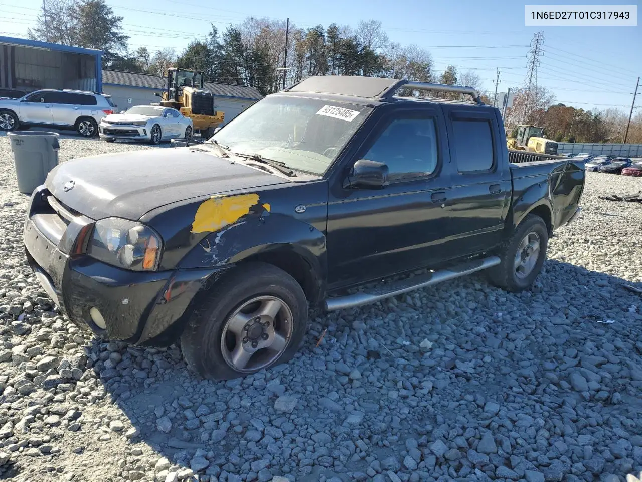 1N6ED27T01C317943 2001 Nissan Frontier Crew Cab Xe