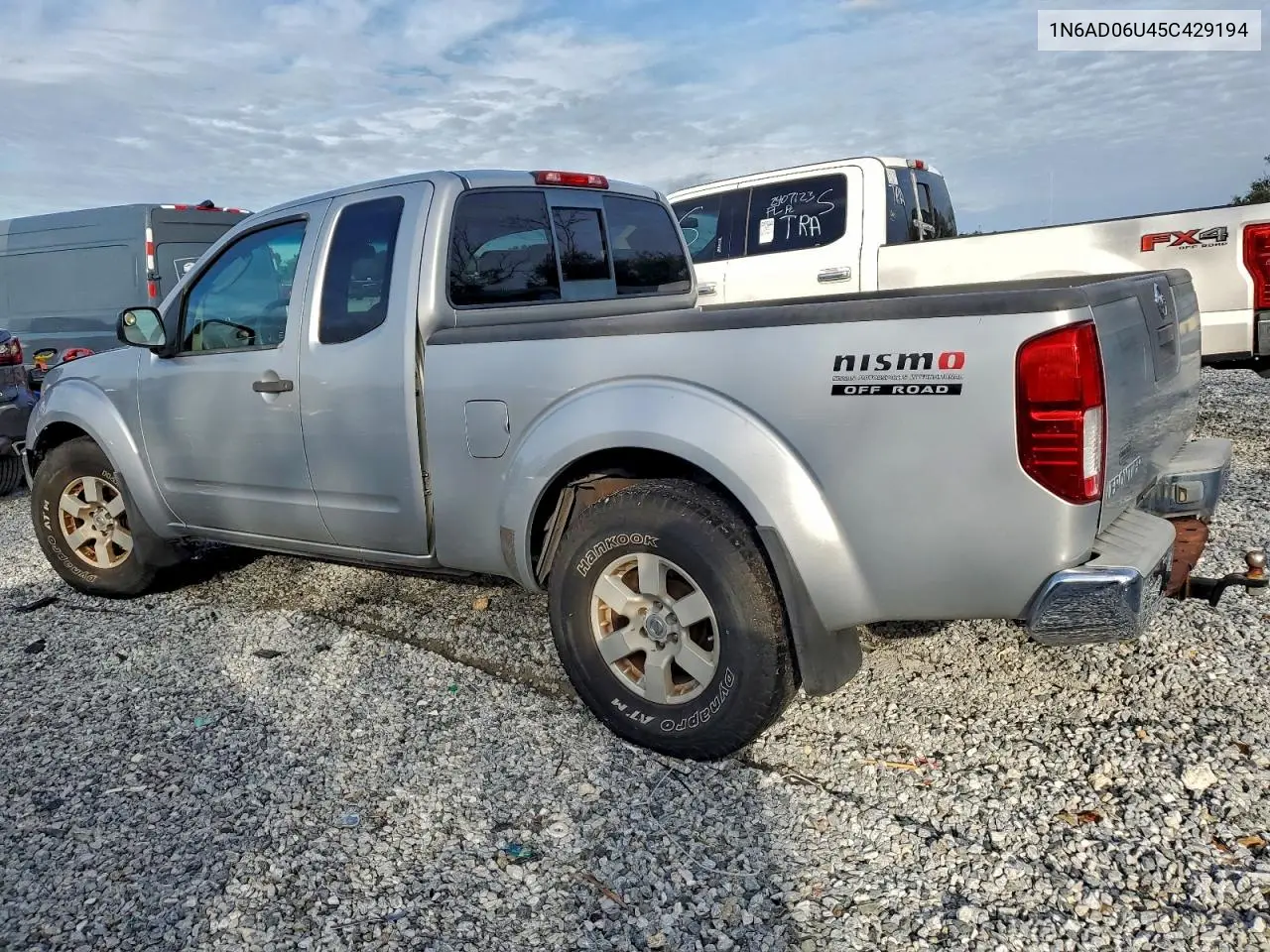 1N6AD06U45C429194 2005 Nissan Frontier King Cab Le