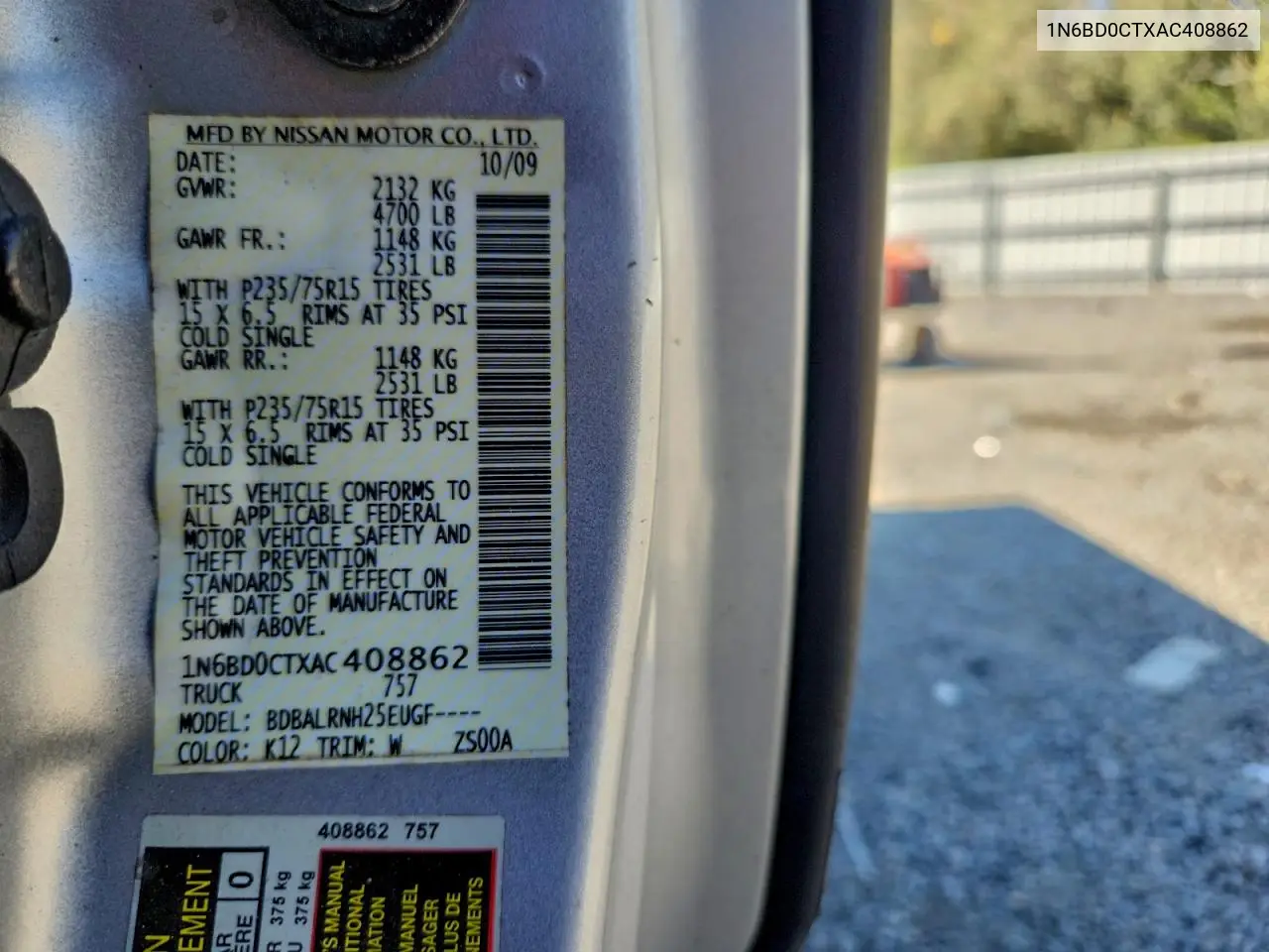 1N6BD0CTXAC408862 2010 Nissan Frontier King Cab Se