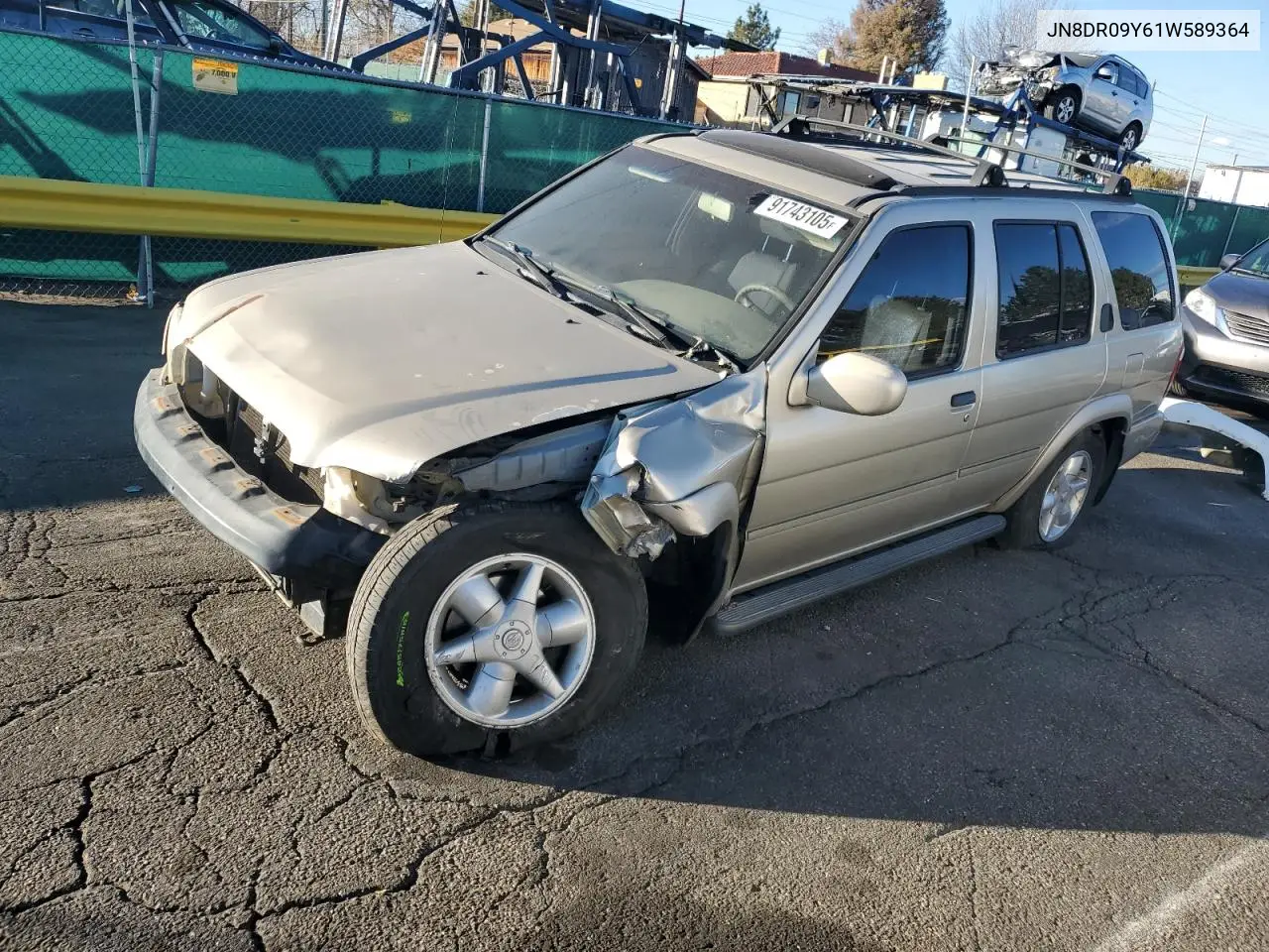 JN8DR09Y61W589364 2001 Nissan Pathfinder Le
