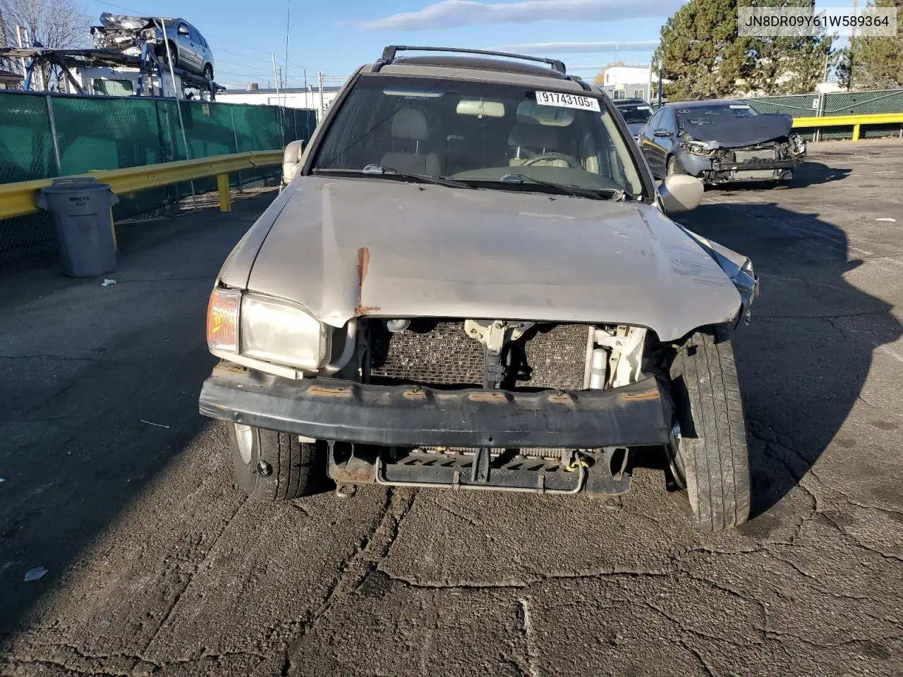 JN8DR09Y61W589364 2001 Nissan Pathfinder Le