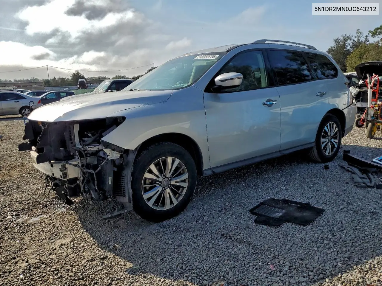 5N1DR2MN0JC643212 2018 Nissan Pathfinder S
