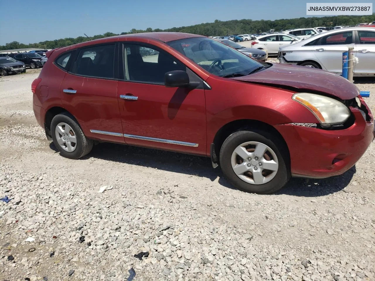 2011 Nissan Rogue S VIN: JN8AS5MVXBW273887 Lot: 65304424